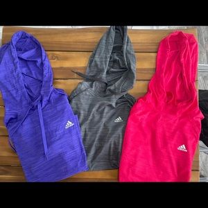 Adidas ClimaLite NWOT hooded pullover jackets Set of 3 Size SMALL